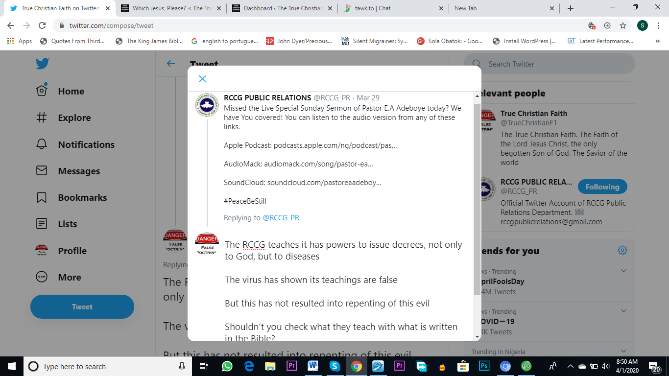 When Is Adeboye Going To Activate His Decree Powers Against The Virus?