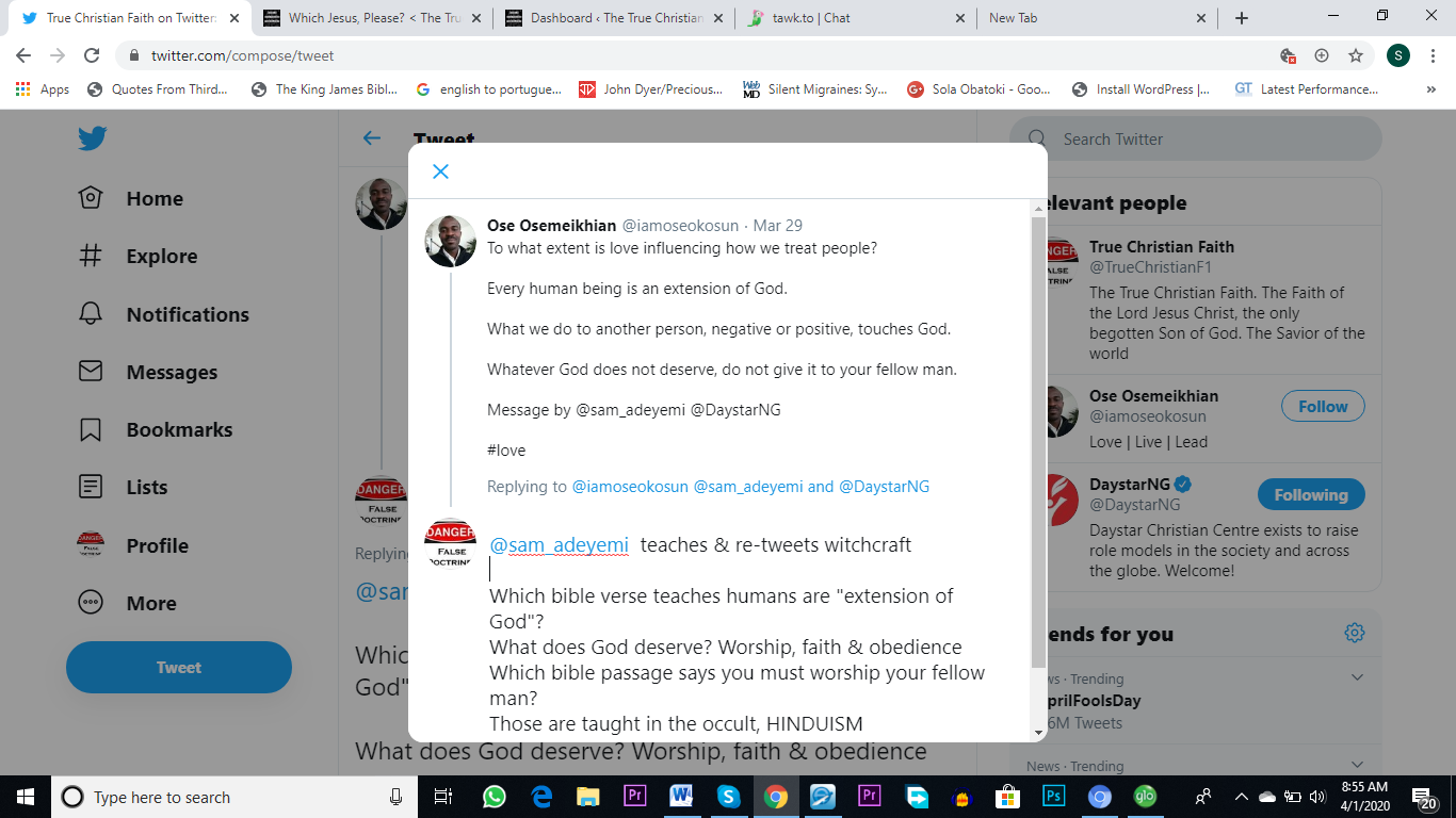 Sam Adeyemi Re-Tweets Lectures On Witchcraft